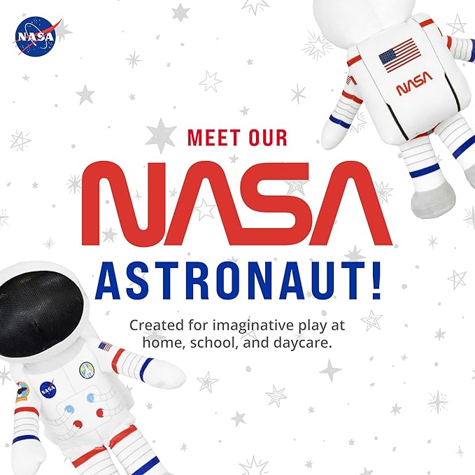 Playtime by Eimmie Soft Baby Doll - Plush Rag Dolls for 2 Year Old Girls Boys Toddler & Infants - Plush Doll - Astronaut Plush Washable Doll - Astronaut Toys 14" (NASA Astronaut 14") - Astronaut Doll