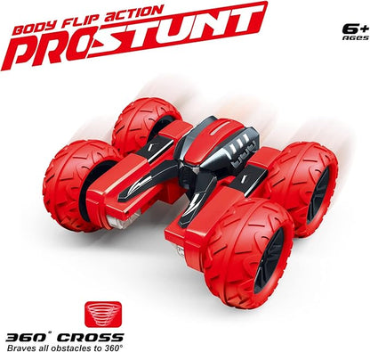 Threeking RC Stunt Car Remote Control Cars with Lights Rotating Double-Sided Driving Indoor Outdoor Toys Gifts Presents for 6 7 8 9 10 11 12 Year Old Kids Boys Girls