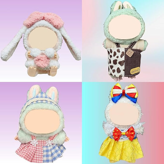 4 Pack—17cm Doll Clothes,Premium Doll Outfit with Accessories,Doll Princess Skirt,Cute Clothes Outfit for 17cm Dolls,End Dolls Fashion Clothing Set(No Dolls and Shoes) (Set 2)