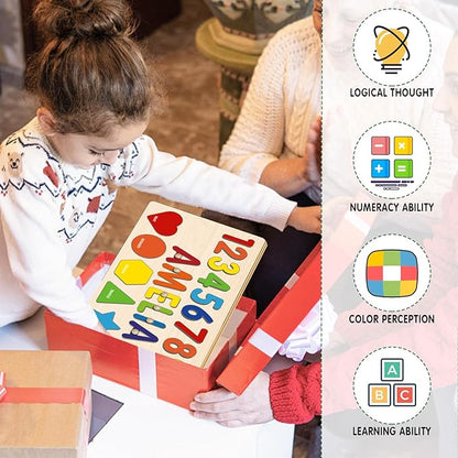 Personalized Name Puzzles, Montessori Toys, Shape Number Puzzles for Toddlers, Educational Toys, Customized Easter for 1st Birthday Girls and Boys