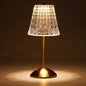 Cordless Touch Table Lamp, 3500mAh LED Rechargeable Small Dask Lamp, 3 Colors Dimmable Battery Operated Crysta Lamp for Bedroom Restaurant Kitchen Home Decor, Gold