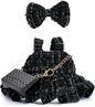 17cm Doll Clothes Compatible with Labubu - Premium Handmade Clothes 3 Piece Set Bow & Bag & Dress Adjustable Doll Outfit - Luxury Chic Style Set High-End Fashion Accessories - No Logo