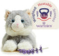 warmies Microwavable & Weighted Stuffed Animals, Laying Down Gray Cat - Heated Stuffed Animal Plushie for Warmth & Comfort - Cute Soft Plush Toys for Boys, Girls, Babies & Toddlers
