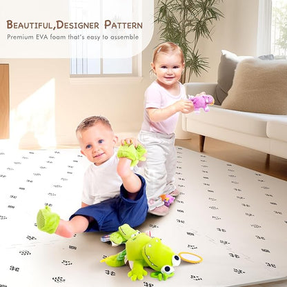 Extra Large Baby Play Mat - 4FT x 6FT Non-Toxic Foam Puzzle Floor Mat for Kids & Toddlers (Bohemia Handmade Pattern)