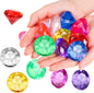 Zomiboo 16 Pcs Acrylic Diamond Large Gems Pirate Round Treasure Toy Gems Treasure Round Gemstones Acrylic Diamond Shaped Gemstones for Home Table Vase Fillers Party Decor (Multicolor)