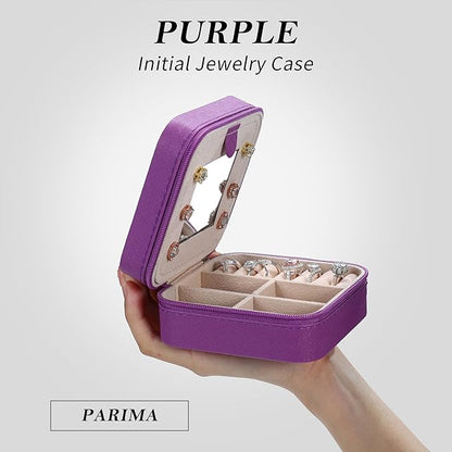 Parima Jewelry Organizer Box, Small Jewelry Box for Women Girls Initial O Travel Jewelry Case Small Jewelry Organizer Box Travel Jewelry Case Jewelry Box Organizer - Letter O, Purple