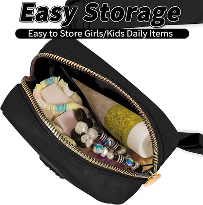 Birthday Gifts for 2 3 4 5 6 7 8 9 10 11 Year Old Girls - Mini Fanny Pack Cute Crossbody Bag Belt Bag Trendy Stuff,Graduation Gifts for Girls Teens Kids Daughter Sister Her - Black,M