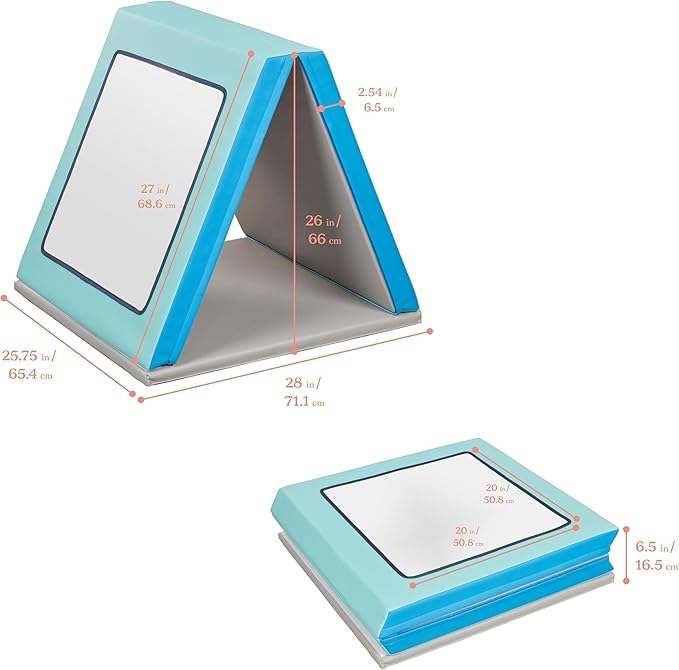 ECR4Kids SoftZone Folding Floor Mirror, Sensory Toy, Contemporary