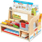 Melissa & Doug Slice-Stack-Serve, Wooden Sandwich Counter Pretend Play Store with Play Food Toys, Play Money & Deli Slicer, Preschool Toys for Kids 3+