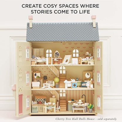 Le Toy Van - Wooden Daisylane Master Bedroom Dolls House | Accessories Play Set For Dolls Houses | Girls and Boys Dolls House Furniture Sets - Suitable For Ages 3+, ME057