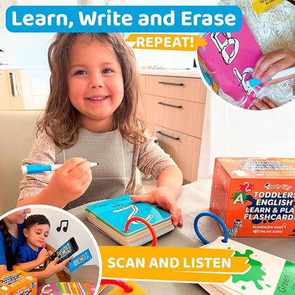 ABC Flash Cards for Toddlers 1-4 - Learning Phonics for Toddlers Alphabet Flashcards - Preschool Sight Words Numbers Colors Baby Flash Cards for Kindergarten