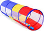 PigPigPen Kids Tunnel for Toddlers,Pop Up Play Tunnel Tent for Babies or Dogs, Indoor & Outdoor Toys for Kids Backyard Playset. (Red,Yellow,Blue Play Tent with mesh)