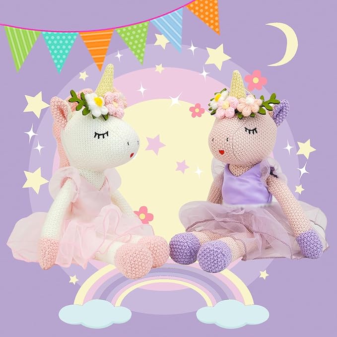 Unicorn Stuffed Animals Plush Ballerina Baby Doll, Unicor n Toys for Girl, Stuffed Animals for Girls Girls Birthday Gift U nicorn Decorations for Girl Toys(Pink)