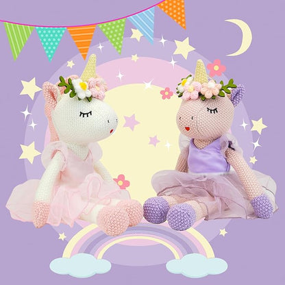 Unicorn Stuffed Animals Plush Ballerina Baby Doll, Unicor n Toys for Girl, Stuffed Animals for Girls Girls Birthday Gift U nicorn Decorations for Girl Toys(Pink)