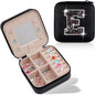 Travel Essentials for Women - Travel Accessories Travel Stuff,Mini Jewelry Organizer Jewelry Case for Traveling,Cute Personalized Jewelry Box,Birthday Gifts for Girls Women | Black,E