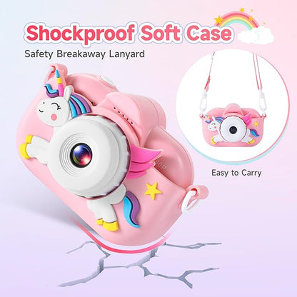Kids Camera for Toddler Girls Boys Aged 3-9, YEEHAO 32MP Kids Toys Digital Camera 3 4 5 6 7 8 9 Year Old Girls, Children Birthday Gift for Kids