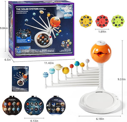 Science Can Solar System for Kids, Interactive Talking Solar System Model, STEM Planetarium Projector with 8 Planets, Space Toys Gift for Age 6-12 Boys & Girls, Classroom & Home Astronomy Learning