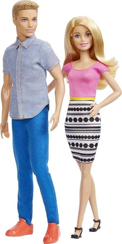 Barbie Dolls, Barbie and Ken Doll 2-Pack Featuring Blonde Hair and Bright Colorful Clothes, Kids Toys and Gifts (Amazon Exclusive)