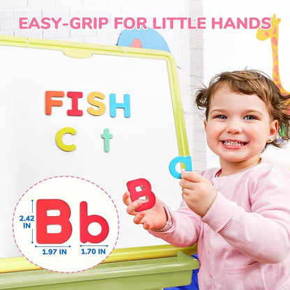 JoyCat Wooden Magnetic Letters and Numbers, Large Size Alphabet ABC 123 Fridge Magnets for Toddlers & Kids, Uppercase Lowercase, Preschool Spelling Learning Refrigerator Gift Toy Set (89 PCS)