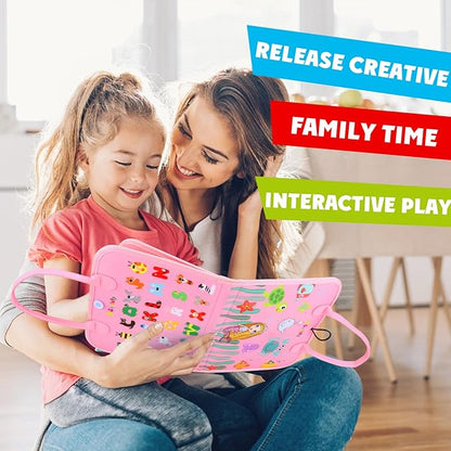 Guolely Busy Board Montessori Toy for 1 2 3 4 Year Old Toddlers - Educational Activity Developing Sensory Board for Basic Dress Fine Motor Skills - Travel Toys for Plane Car, Gift for Boys Girls