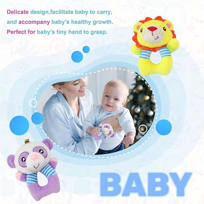 BLOOBLOOMAX Sock rattles for Babies 0-24 Months Baby Animal Foot Finder Educational Toys