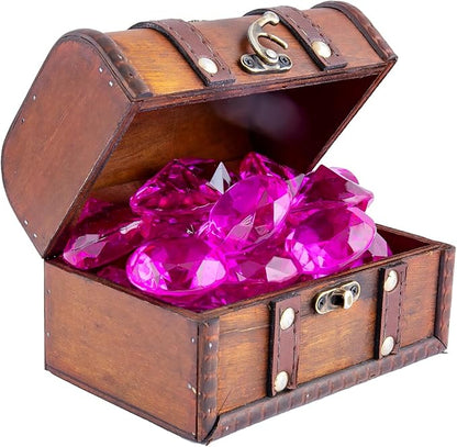 Niceup 26PCS Hot Pink Fake Diamonds Gem Toys, 1.5in Pool Diving Gems Acrylic Plastic Gemstones for Kids, Party Décor Jewels Treasure Hunt Hiding Sensory Bin Filler Toys Craft Supplies