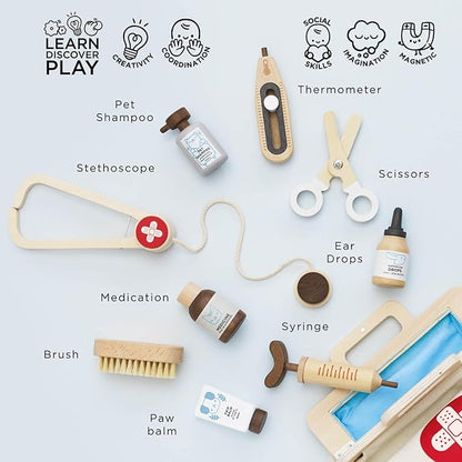 Le Toy Van – Animal Vet Set | Wooden Role Play Set - Suitable for Ages 3+ Years