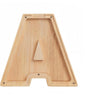 Wooden Alphabet Piggy Bank Clear Acrylic Panel Coin Savings Box Personalized Money Bank for Kids Boys Girls Adults, Birthday Home Décor(A)