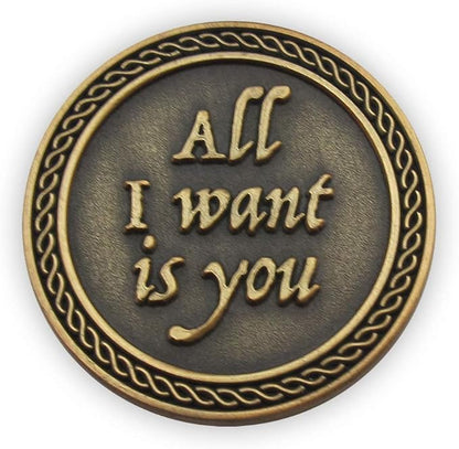 Bulk Set of 3 Romantic Love Expression Coins, You are My Love, All I Want is You, Anniversary Pocket Tokens for Date Night, Love Gift for Men & Women, from Him or Her