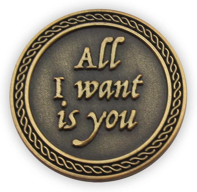 Bulk Set of 10 Romantic Love Expression Coins, You are My Love, All I Want is You, Anniversary Pocket Tokens for Date Night, Love Gift for Men & Women, from Him or Her