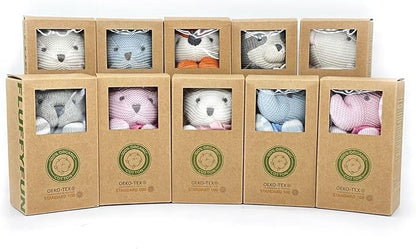 Organic Baby Toys Grey Bunny Rabbit Stuffed Animal 7.1"