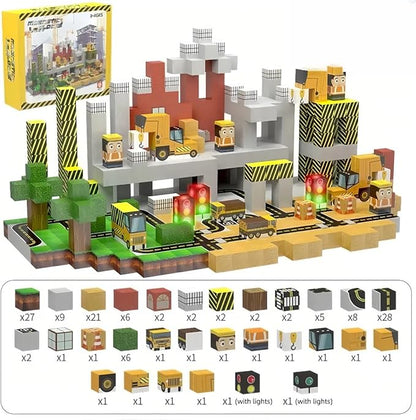 138 Pcs Magnetic Building Blocks, Enhance STEM Learning, Creative Play & Logical Thinking, Durable & Vibrant Color with Light Up Blocks, Ideal for Classroom & Screen-Free Entertainment (Engineering)