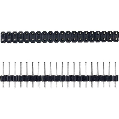 20Pcs 0.1" 2x20-pin Strip Dual Male Header Compatible for PCB, Breadboards, Raspberry Pi, Ardiuno Compatible with Raspberry Pi Zero GPIO