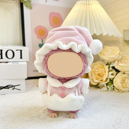 17CM Doll Clothes Set Pink Hat + Pink Top + White Pants, Fashion Cute Dress-Up Clothes for Doll Accessories Outfit(No Doll Included)(LBB Clothes 3)