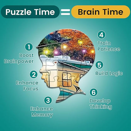 300 Piece Puzzle for Adults,Fall RV Camping Puzzle for Kids Adult Seniors,Fun Outdoor Bonfire Party Jigsaw Puzzle for Kids Ages 8-10 10-12,Challenging Family Game Gift for Friends Men Women,20.5*15 In