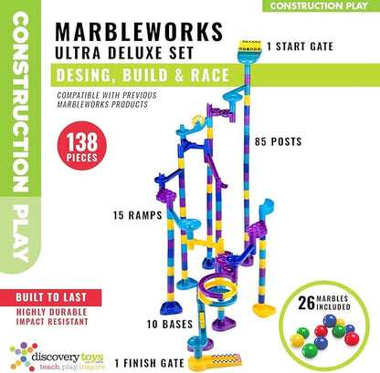 Discovery Toys MARBLEWORKS® Marble Run Ultra Deluxe Set | Kid-Powered Learning | STEM Educational Building Block Toy Learning & Childhood Development 5 Years Old and Up