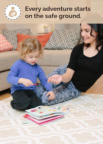 Baby Care Play Mat (Medium, Moroccan - Beige) 73’’ x 49’’ Original One-Piece Reversible Rollable Waterproof Baby Mat for Floor, Play Mat for Babies 6-12 Months, Infants, Toddlers, and Kids