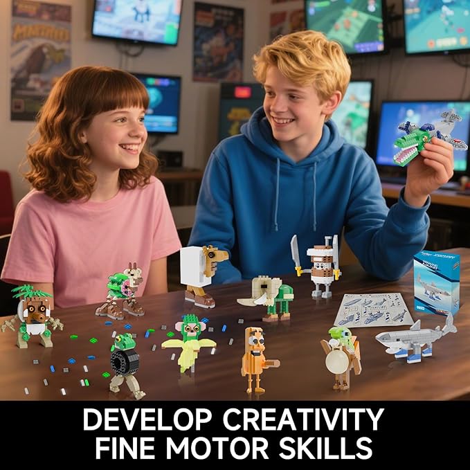 Italian Brainrot Action Figure Building Kit, Brainrot Toys, Creative STEM Construction Blocks, Collectible Desk Decor Gift for Adults & Teens 14+(SHIMPANZINI BANANINI)