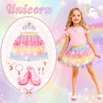 VGOFUN Princess Dress Up Shoes Set,Princess Dress Up Toys Toddler Jewelry Boutique Kit Girls Dress Up Clothes with Princess Shoes Role Play Birthday Party Toys Gifts for Little Girls 3,4,5,6 Years