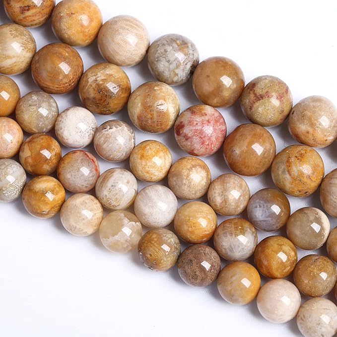 75PCS 10MM Natural Stone Coral Jade Chrysanthemum Beads for Jewelry Making DIY Bracelet