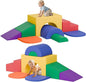 MU ‌Soft Climbing Toys for Toddlers, 7-Piece Baby Soft Foam Climbing Blocks, PU Leather Gym Climb and Crawl Activity Play Set, Indoor Climbing Toys for Kids and Children, Classic