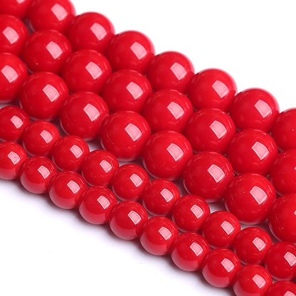 120PCS 6MM Red Glass Round Spacer Loose Beads for Jewelry Making DIY Bracelet Necklace