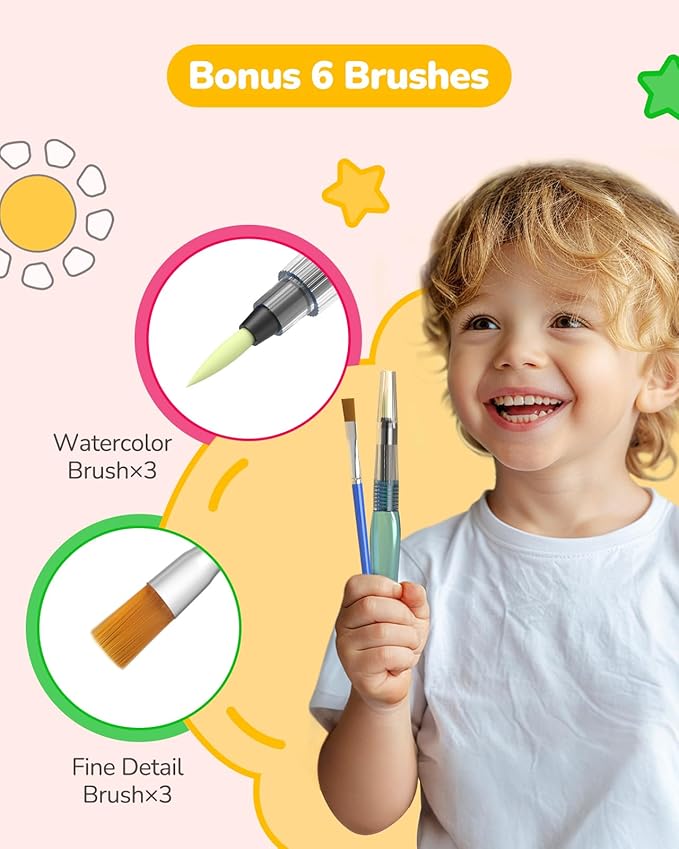 TECJOE 3 Pack Paint with Water Coloring Books for Toddlers, Watercolor Paint Set with 6 Brushes, Mess Free Painting for Kids Ages 4-8, Birthday Gifts Arts & Crafts Toy - Traffic, Sea, Dinosaur