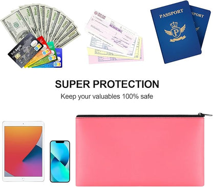 2 Pieces Money Bags with Zipper, 11x6.1 inch Money Pouch, Bank Bag, Cash Bag, Check Wallet, Cosmetics(peach)