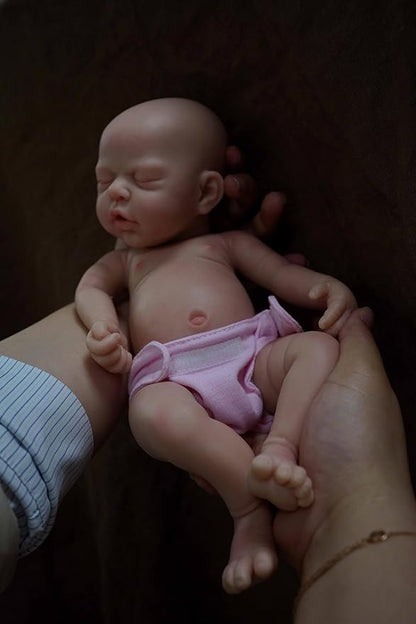 12" Lifelike Reborn Baby Dolls, Full Silicone Reborn Baby, Realistic Newborn Baby Doll Sleeping Girl Real Life Baby Dolls with Clothes Set & Feeding Accessories