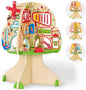 Monläurd® Montessori Wooden Tree Activity Center, Sensory Table & Busy Board for Toddlers 1-3, 4-Season Learning Activity Cube for Playroom & Daycare