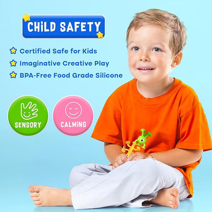 Baby Bath Toys Suction Toy: No Hole Bath Toy for Baby Toddlers - Kids Mini Sensory Fidget Suction Cup Toys for Boys Girls - Window Building Toy Gifts Christmas Stocking Stuffers for Kids (Ages 3+)