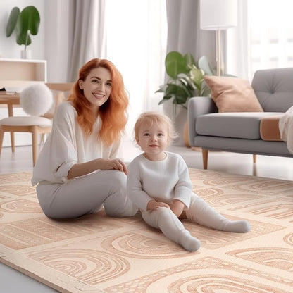 Extra Large Baby Play Mat - 4FT x 6FT Foam Puzzle Floor Mat for Kids & Toddlers (Semicircle Pattern)