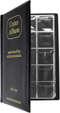 150 Pockets Coin Album, Penny Collecting Book, Souvenir Coins Collection Holder, Ideal for Pressed Pennies Passport, Hobby Coin Collector, Money Specie Display Storage Case (Black)