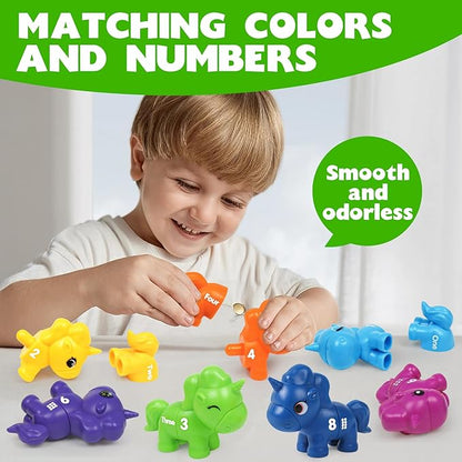 Numbers Matching Game Fine Motor Toy, Toddler Number Learning Toys,1 2 3 Montessori Educational Learning Sensory Sorting Unicorn Toys Preschool Math Games Activities Sets for Toddlers Kids Ages 3 4 5